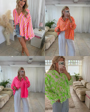 Load image into Gallery viewer, Cotton cheese cloth Striped, leopard fuchsia Summer Blouse Shirt and trouser coord sets for Women - Womenswear, Top
