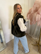 Load image into Gallery viewer, Olive - Faux fur biker style