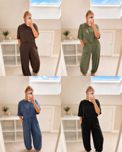 Load image into Gallery viewer, Penny - Soft ribbed cuffed lounge set with elasticated waist and balloon style top