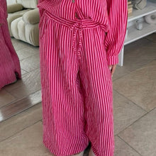 Load image into Gallery viewer, Cotton cheese cloth Striped, leopard fuchsia Summer Blouse Shirt and trouser coord sets for Women - Womenswear, Top