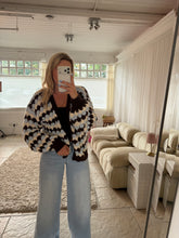Load image into Gallery viewer, Heather - Chunky Chocolate Blue knit cardigan
