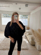 Load image into Gallery viewer, Lulu - Black oversized soft lace balloon sleeve top
