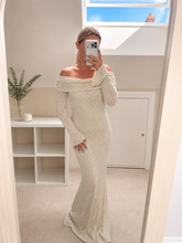 Load image into Gallery viewer, Ophelia - Lace sparkle Embellished Bardot Maxi Dress
