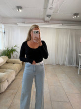 Load image into Gallery viewer, Pastel Soft Knit Long Sleeve Scallop Edge Basic Tops with Frill and Ribbed Detail One Size 6-14
