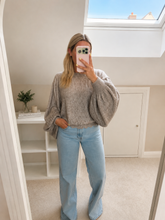 Load image into Gallery viewer, Orla - Soft balloon sleeve lace trim jumper

