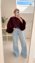 Load image into Gallery viewer, Gigi - FAUX-FUR TRIM BATWING SOFT KNIT JUMPER
