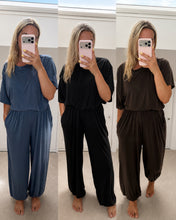 Load image into Gallery viewer, Penny - Soft ribbed cuffed lounge set with elasticated waist and balloon style top

