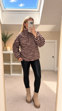 Load image into Gallery viewer, Milana - Stripe zip fleece
