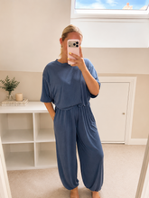 Load image into Gallery viewer, Penny - Soft ribbed cuffed lounge set with elasticated waist and balloon style top
