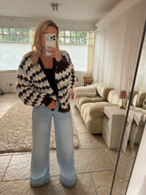 Load image into Gallery viewer, Heather - Chunky Chocolate Blue knit cardigan
