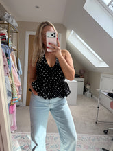 Load image into Gallery viewer, Tate - Polkadot peplum bubble hem top
