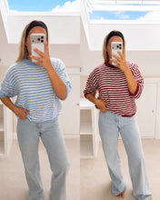 Load image into Gallery viewer, Kianna - Berry stripe short sleeve knit
