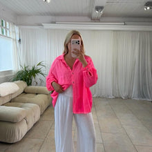 Load image into Gallery viewer, Cotton cheese cloth Striped, leopard fuchsia Summer Blouse Shirt and trouser coord sets for Women - Womenswear, Top

