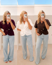 Load image into Gallery viewer, Marnie - Twisted Pearl button knit top
