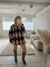 Load image into Gallery viewer, Nicole - Oversized Argyle Soft Knit Jumper

