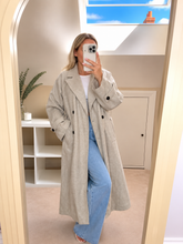 Load image into Gallery viewer, Rowan - Soft Beige Wool-Blend Belted Long Coat
