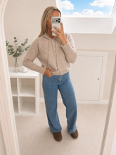 Load image into Gallery viewer, Liv - Beige super soft button up hoodie
