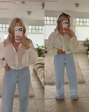 Load image into Gallery viewer, Polka Dot Button-Up Shirt for Women - Stylish &amp; Comfortable Long Sleeve Blouse
