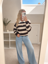 Load image into Gallery viewer, River - Rugby style soft stripe knit long sleeve sweatshirt jumper
