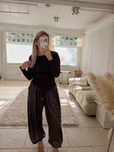 Load image into Gallery viewer, Aria - Chocolate pu cuffed trousers
