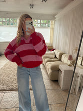 Load image into Gallery viewer, Clara - Soft polo collar striped knit jumper
