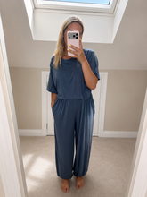 Load image into Gallery viewer, Penny - Soft ribbed cuffed lounge set with elasticated waist and balloon style top
