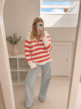 Load image into Gallery viewer, Bridget - Premium soft stripe zip up jacket
