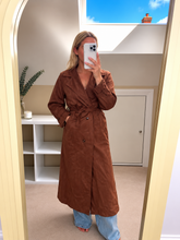 Load image into Gallery viewer, Indigo - Brown Faux suede jacket coat
