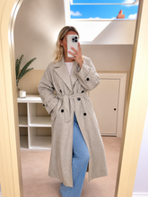 Load image into Gallery viewer, Rowan - Soft Beige Wool-Blend Belted Long Coat
