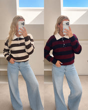 Load image into Gallery viewer, River - Rugby style soft stripe knit long sleeve sweatshirt jumper
