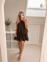 Load image into Gallery viewer, Yasmin - Chiffon halterneck mini dress with built in skort
