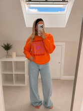 Load image into Gallery viewer, Clement - Oversized bright orange sun print jumper
