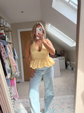 Load image into Gallery viewer, Tate - Polkadot peplum bubble hem top
