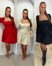 Load image into Gallery viewer, Shyla - Balloon long sleeve bow back party dress
