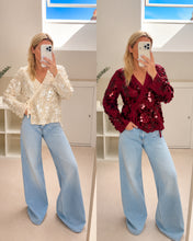 Load image into Gallery viewer, Maria - Sequin cross wrap blouse
