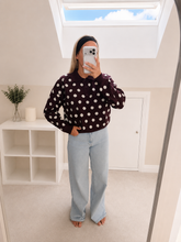 Load image into Gallery viewer, Rylee - Polkadot rugby style knit jumper
