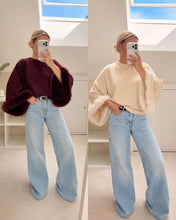 Load image into Gallery viewer, Gigi - FAUX-FUR TRIM BATWING SOFT KNIT JUMPER
