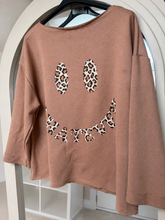 Load image into Gallery viewer, Mya - Leopard smiley face relaxed oversize style jumper

