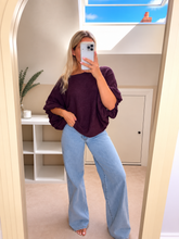 Load image into Gallery viewer, Rosa - Oversized adjustable bubble sleeve knit jumper
