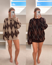 Load image into Gallery viewer, Nicole - Oversized Argyle Soft Knit Jumper
