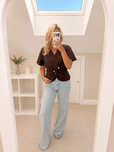 Load image into Gallery viewer, Marnie - Twisted Pearl button knit top
