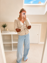 Load image into Gallery viewer, Alice - Love heart print cream soft cardigan
