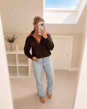 Load image into Gallery viewer, Valentina - Faux leather collar New York slogan soft knit
