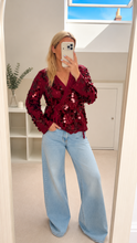 Load image into Gallery viewer, Maria - Sequin cross wrap blouse
