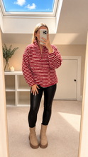 Load image into Gallery viewer, Milana - Stripe zip fleece
