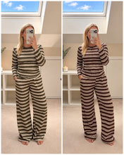 Load image into Gallery viewer, Tia - Stripe long sleeve lounge set
